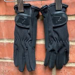 Horze black riding show gloves